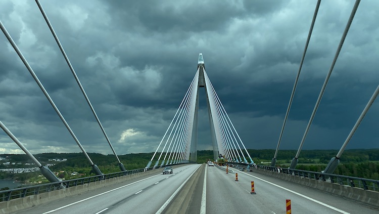 view from double decker bus sweden 