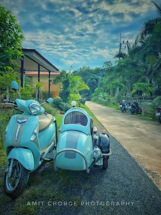 colourful scooters at koh yao