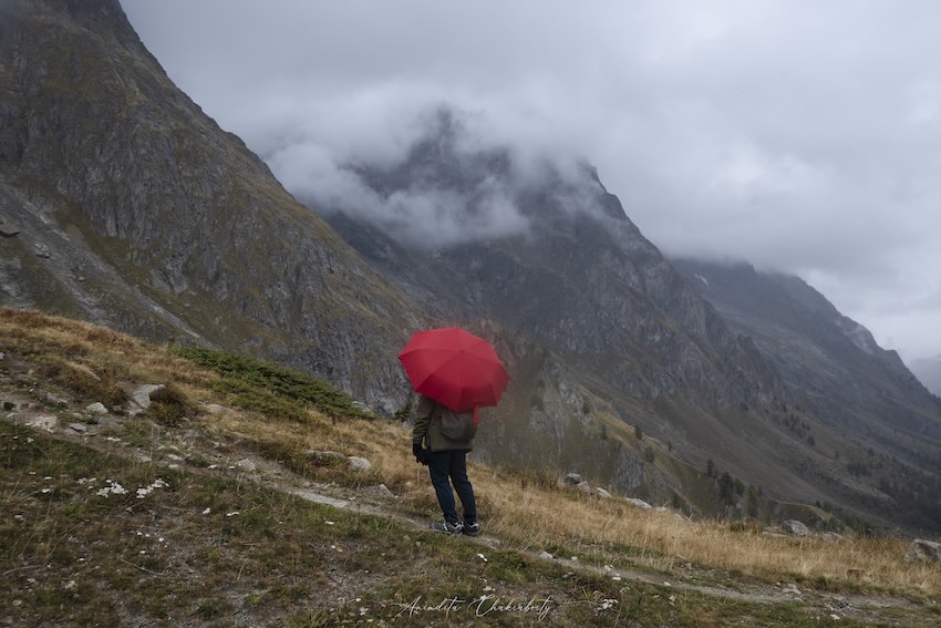 overlooking the french alps